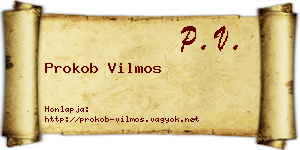 Prokob Vilmos névjegykártya